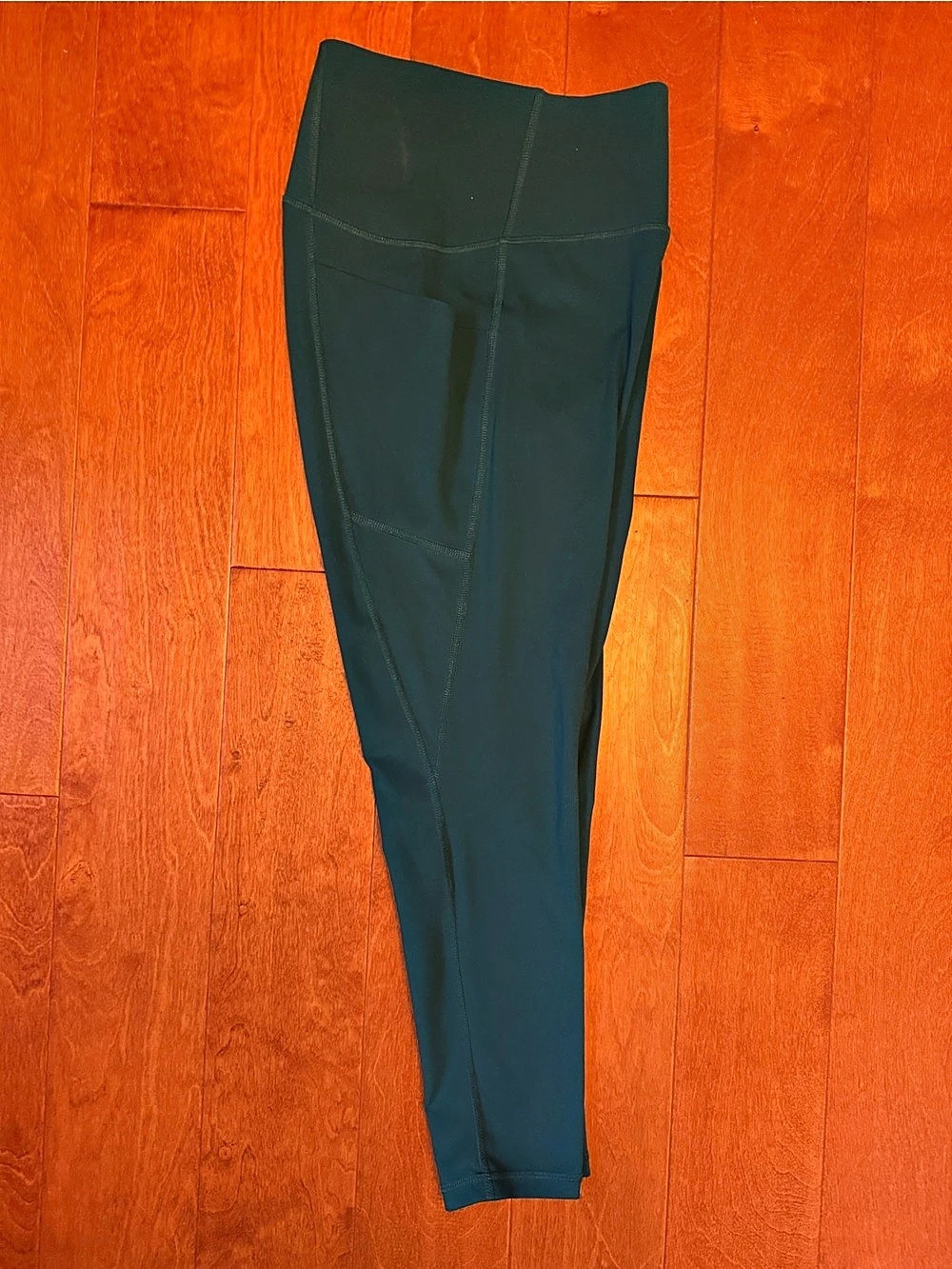 Xersion Anti-Odor Teal Leggings Women’s Large 7/8 Ankle Side Pockets Activewear